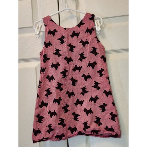 Vtg Toddler Girl Dapple Red Black All Over Scottie Dog Print Dress Size 2T USA - Picture 1 of 2